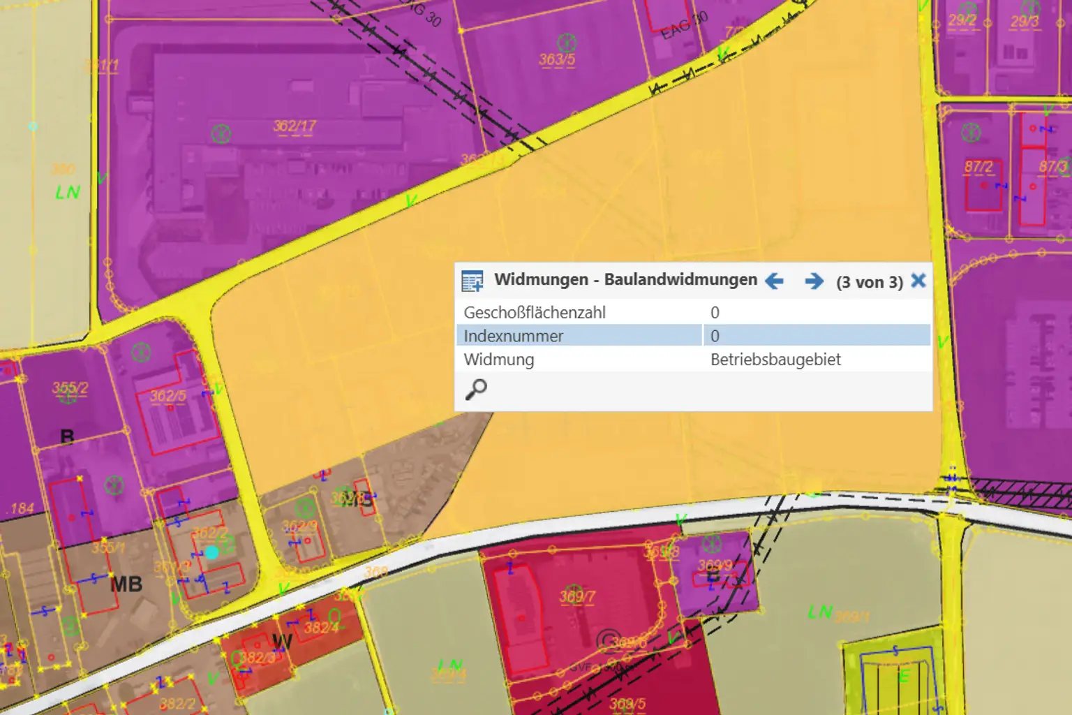 Betriebsbaugebiet Widmung
