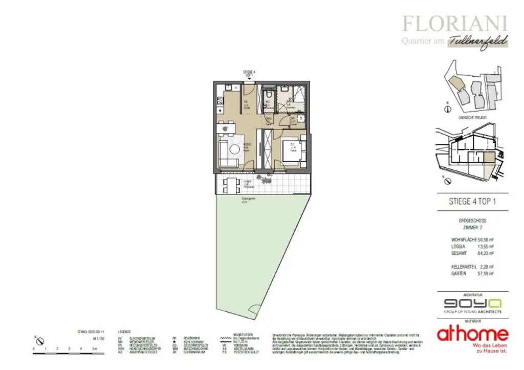 FLORIANI – Quartier am Tullnerfeld - Für Gartenliebhaber die das Besondere suchen - Viele Extras für ihr Wohlbefinden - S/W Ausrichtung - Nähe Bahnhof