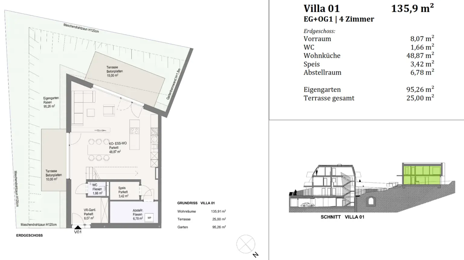Grundriss Villa 1 EG