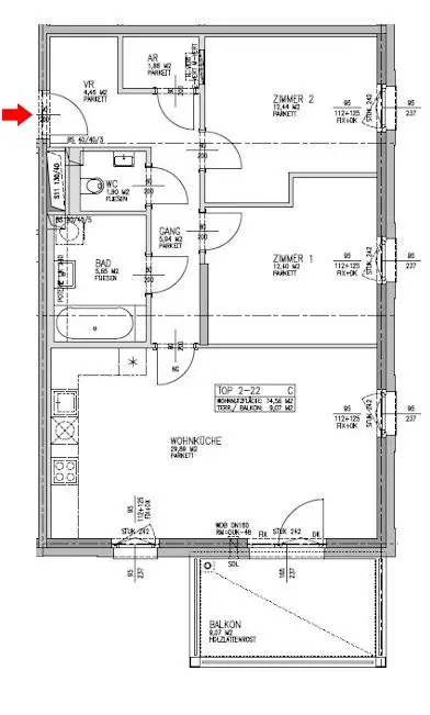13. Plan Mietwohnung 1210 Wien