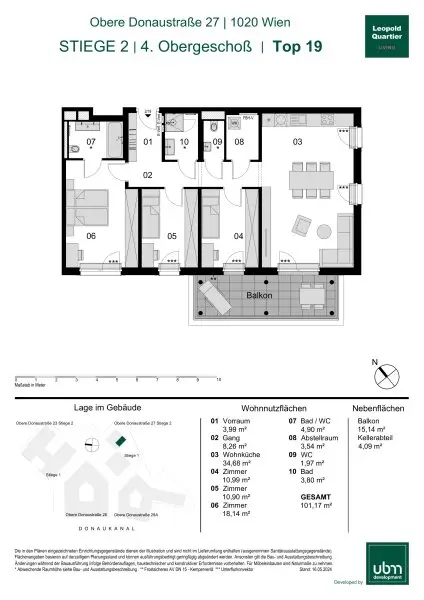 „Leopold Quartier“ Provisionsfreie 4-Zimmer Eigentumswohnung mit Balkon (Erstbezug!) Top 19