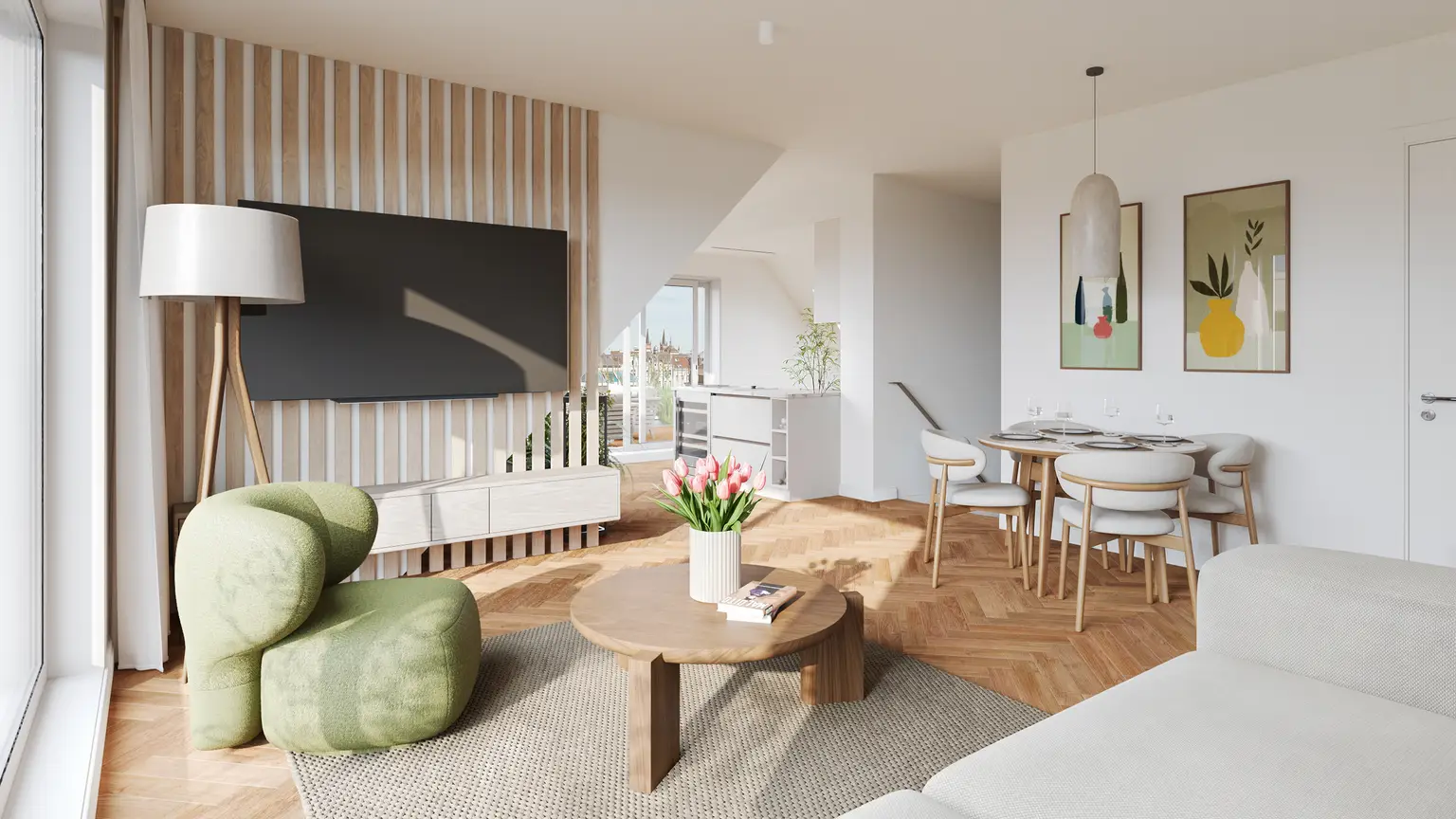 Familien-Maisonette mit weitläufiger Terrasse und drei Zimmern