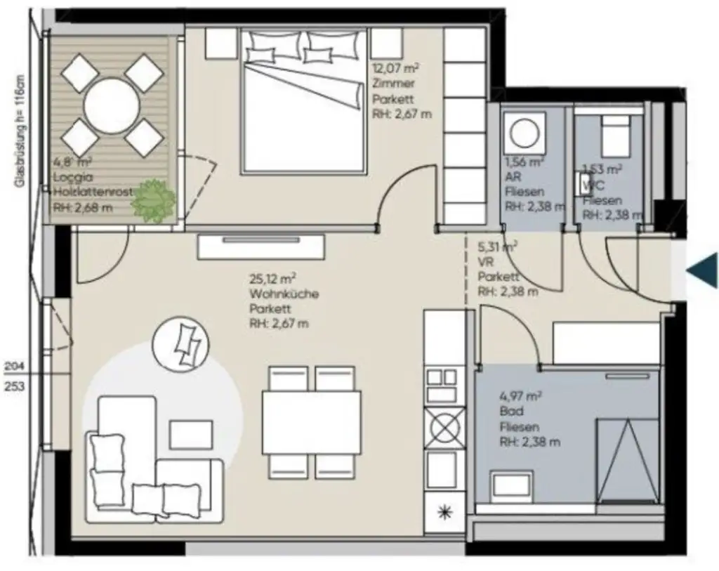 U-Bahn U1 Kagran - Sauna - Loggia - Fitnessraum - Deckenkühlung - Pool am Dach