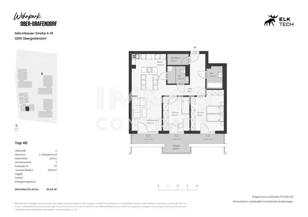 3ZI - 83,54qm - Süd-Terrassen - Vorsorgewohnung, Anlage in ökolog. NEUBAU