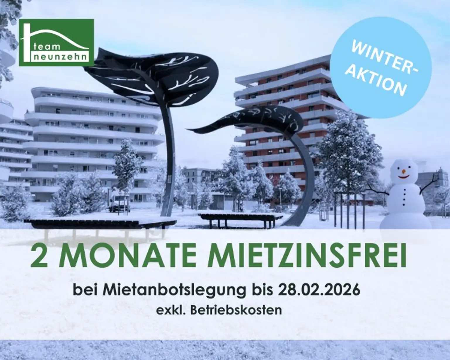 AKTION - 2 MONATE MIETZINSFREI - Green City Living – Wohnen im Park, Leben mit Stil