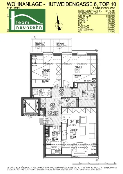 Attraktive 3-Zimmer-Dachgeschosswohnung mit Balkon in Ruhelage in 1190 Wien! - JETZT ZUSCHLAGEN