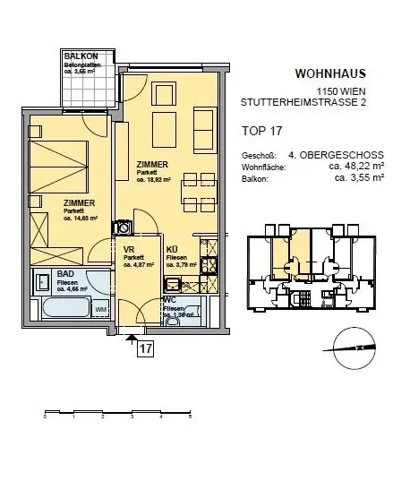 Moderne 2-Zimmer-Wohnung mit Balkon im 15. Bezirk!