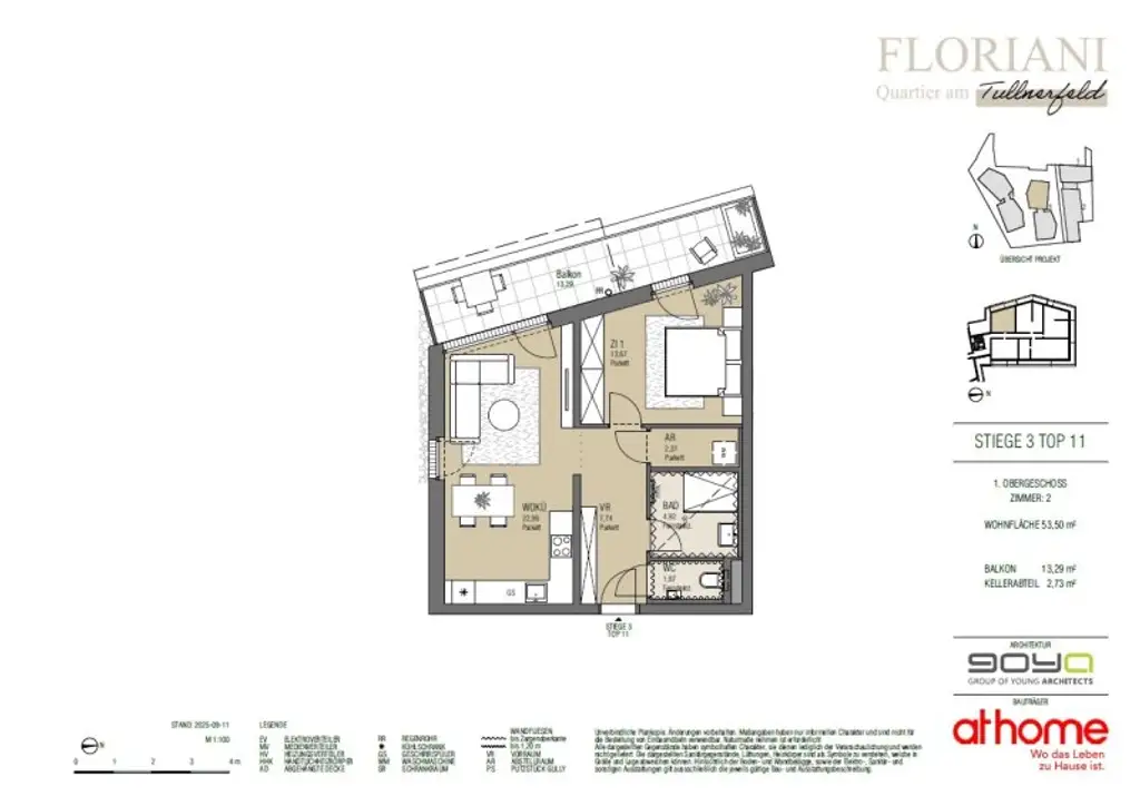 FLORIANI – Quartier am Tullnerfeld - Für Sonnensuchende - 2 Zimmer mit West Balkon - Top Anbindung