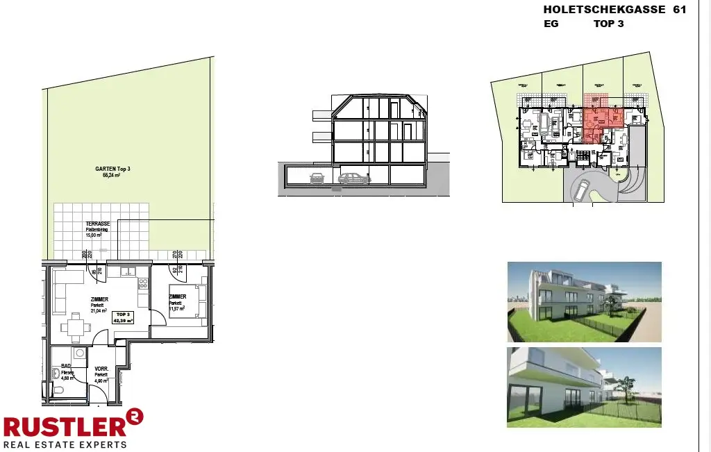 Erstbezug! Hochwertige 2-Zimmer Gartenwohnung in ruhiger Lage - zu verkaufen