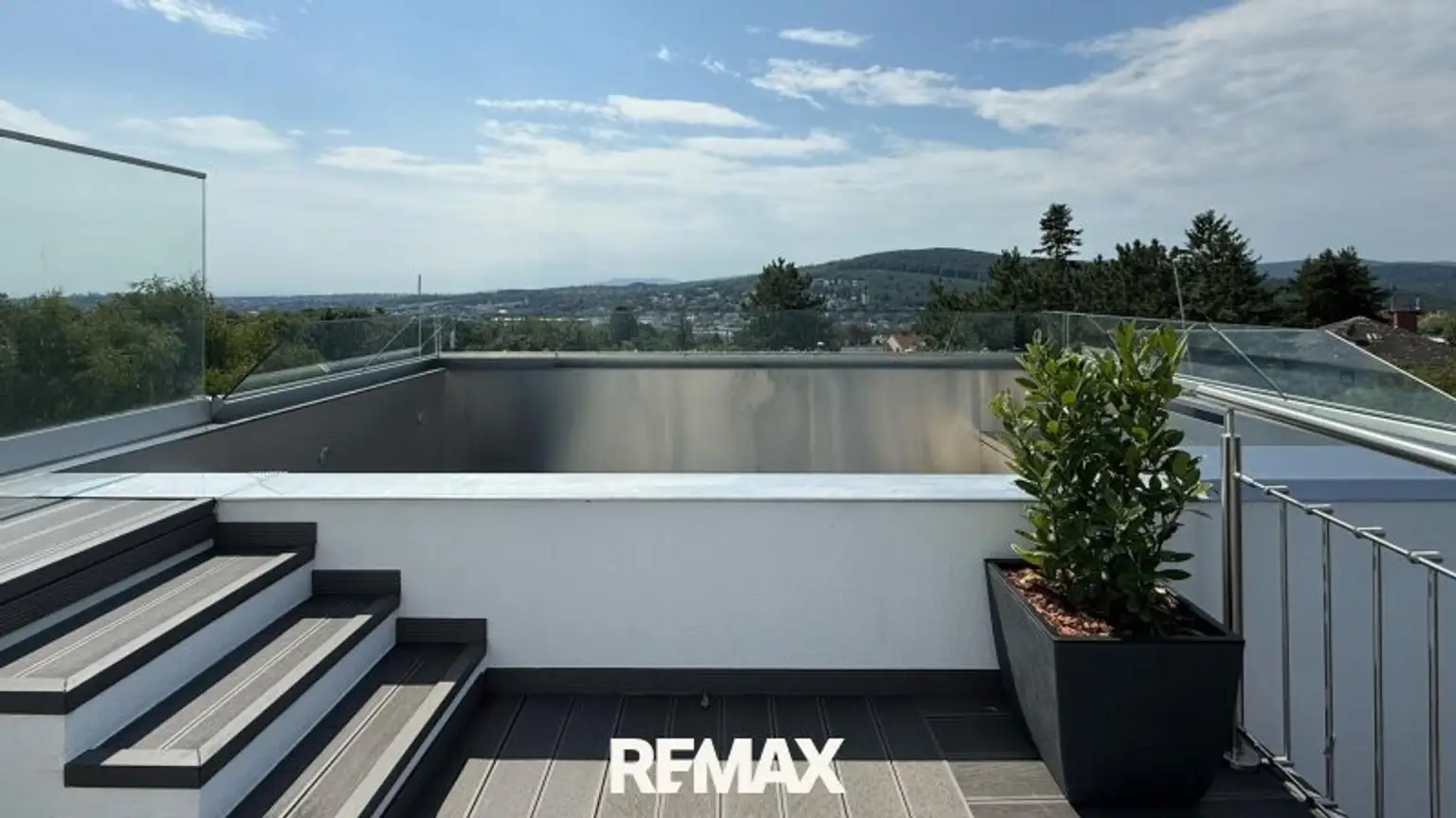 Terrasse Edelstahlbecken