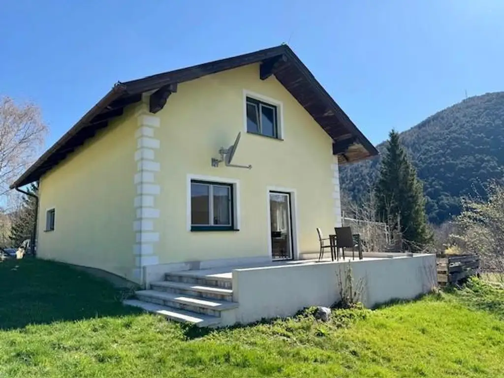 Einfamilienhaus und Gästehaus auf großem Grundstück, Pool und Schneebergblick!