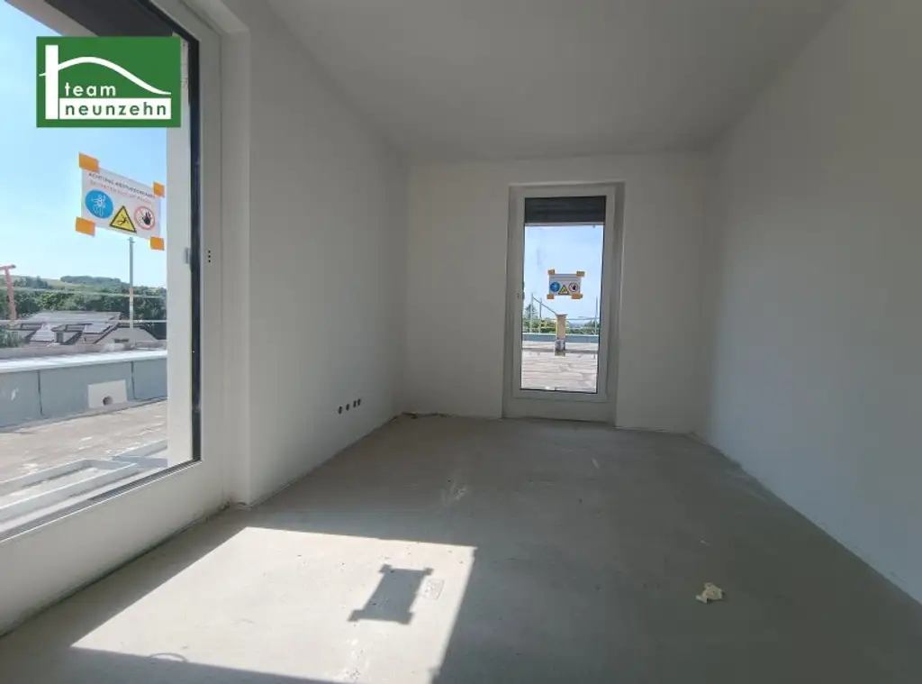 Erstklassige 3-Zimmer-Wohnung mit traumhafter Dachterrasse (54m2) - inklusive Klimaanlage und Sonnenschutz - Ruheoase: FLORIANI – Quartier am Tullnerfeld