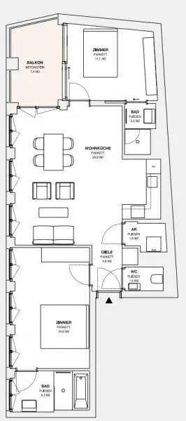 ++MOLLARD 50++ hochwertige 3-Zimmer-Wohnung mitten im Herzen der Stadt