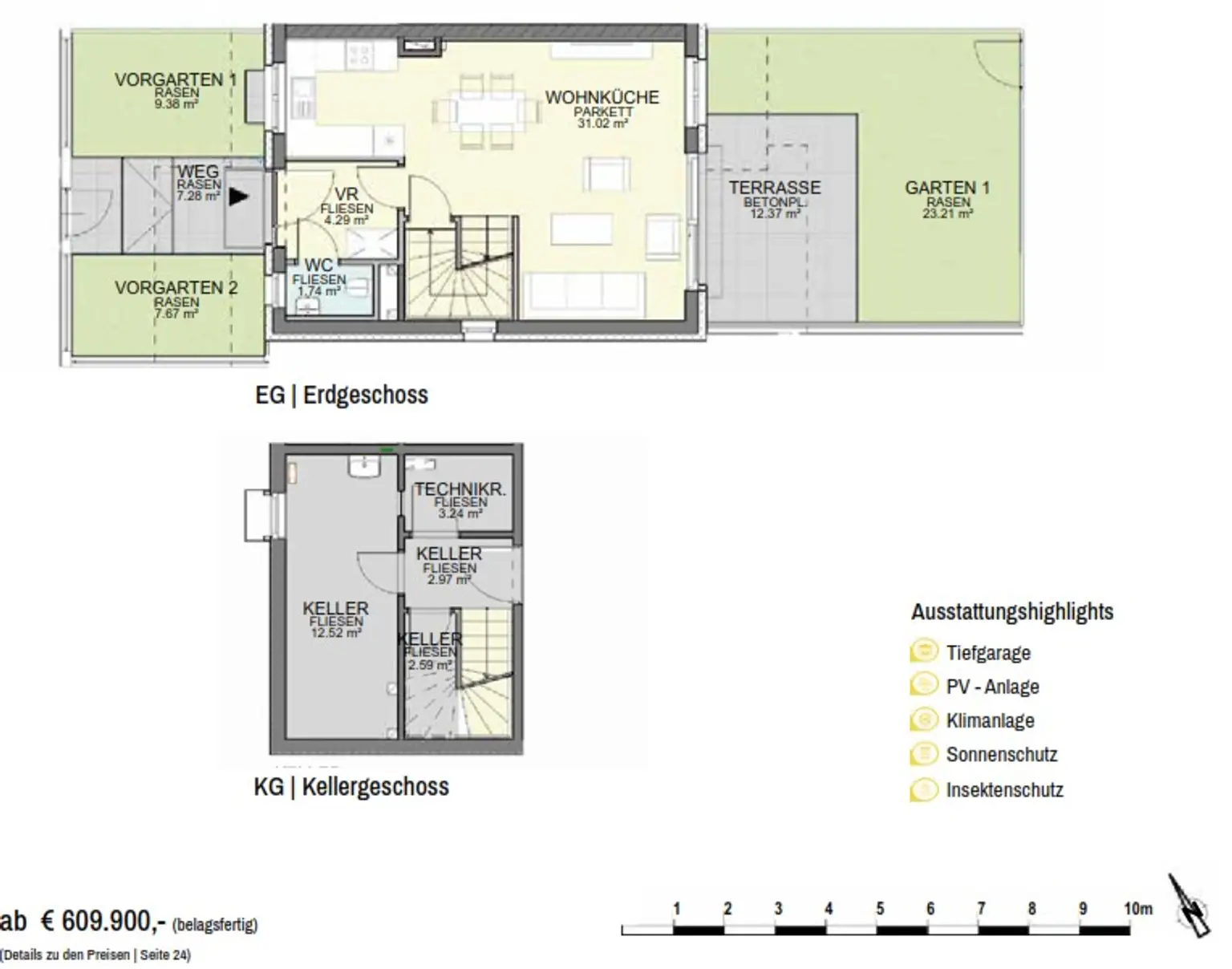 PROVISIONSFREI ~ Reihenhäuser nahe Mühlwasser und Donauinsel ~ 111m² - 120m² ~ ab € 749.000,00
