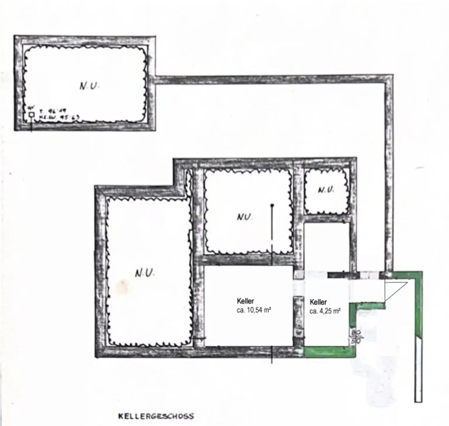 Planskizze Kellergeschoß