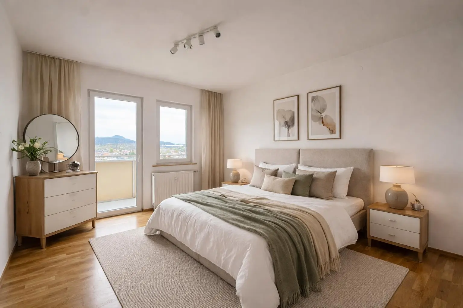 Helles Schlafzimmer (KI Visualisierung)