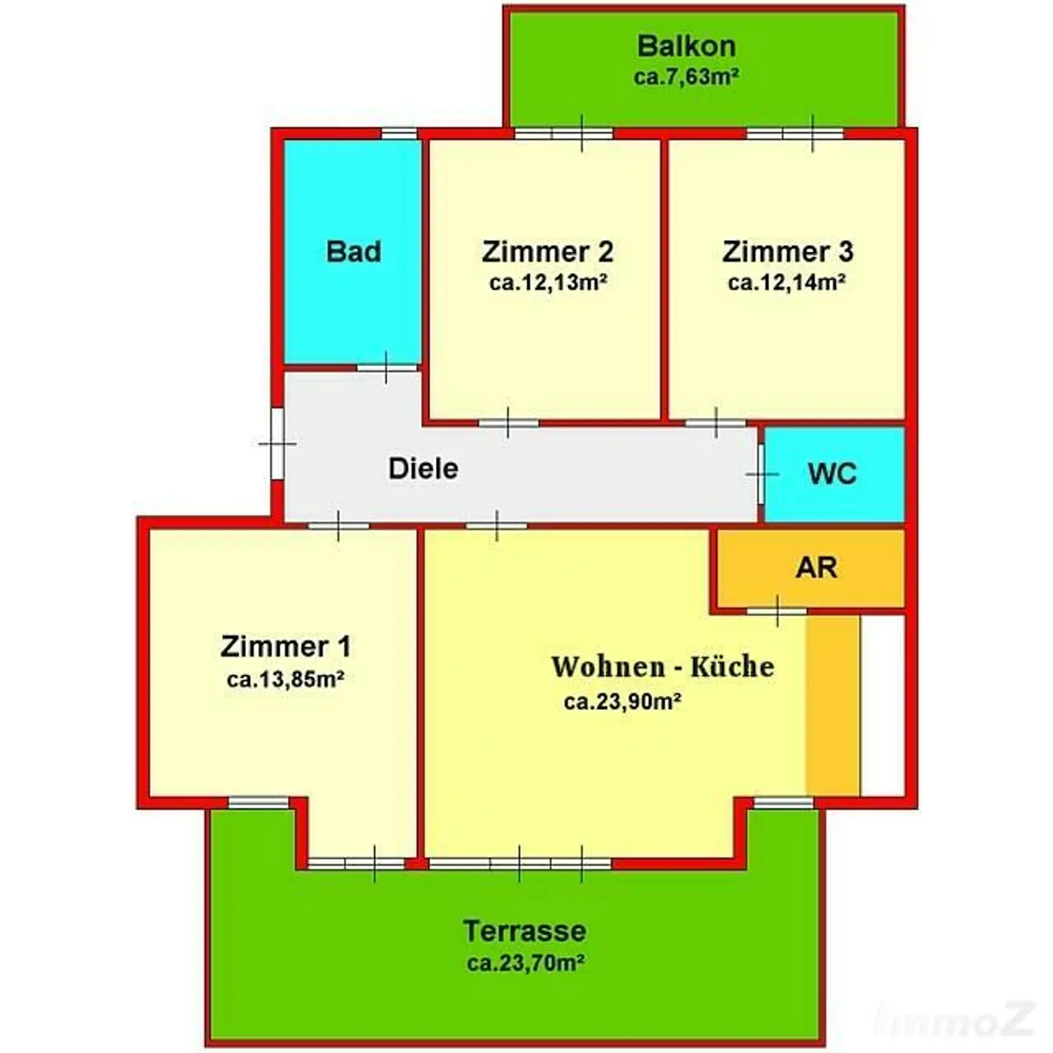 Erstklassige 4-Zimmerwohnung mit Terrasse und Balkon in Nobellage - Geidorf