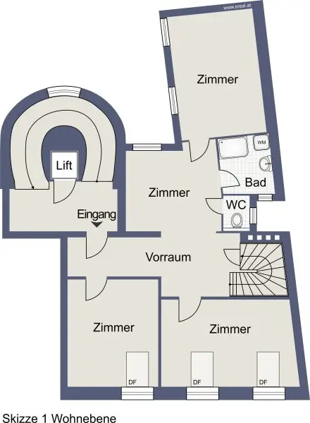 Plan 1. Wohnebene