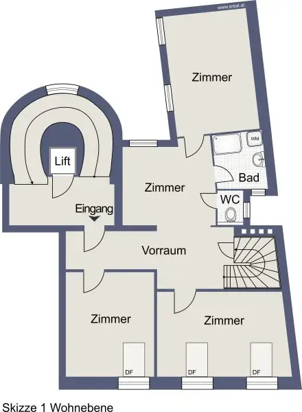 Plan 1. Wohnebene