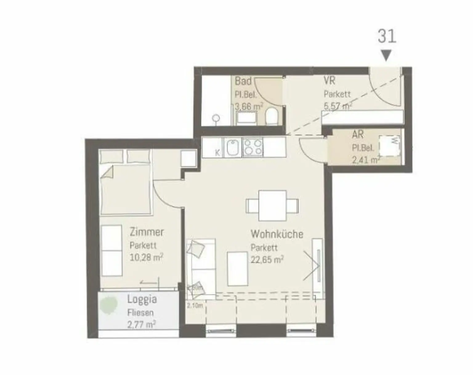 Chic & cosy- Dachgeschoßwohnung beim AKH