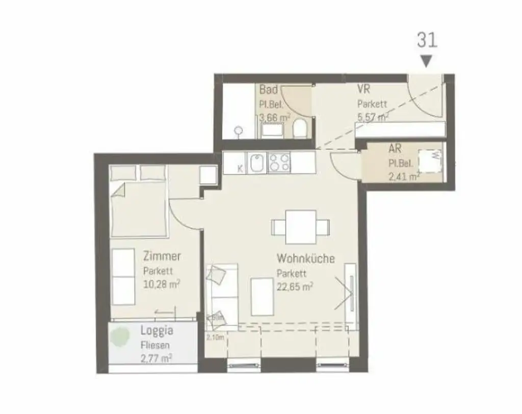 Chic & cosy- Dachgeschoßwohnung beim AKH
