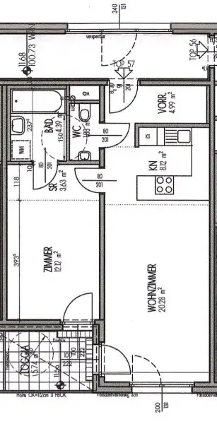Großzügige 2-Zimmer Wohnung mit Loggia
