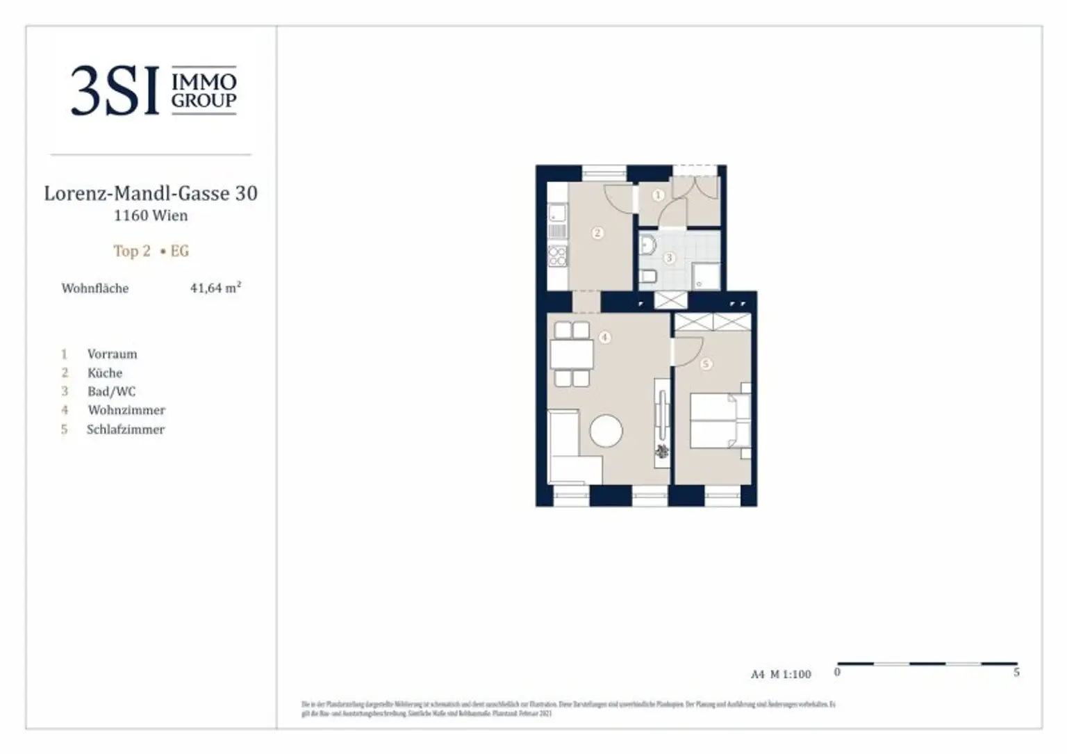 Erstbezug, helle 2-Zimmer Wohnung, Nähe Wilhelminenspital