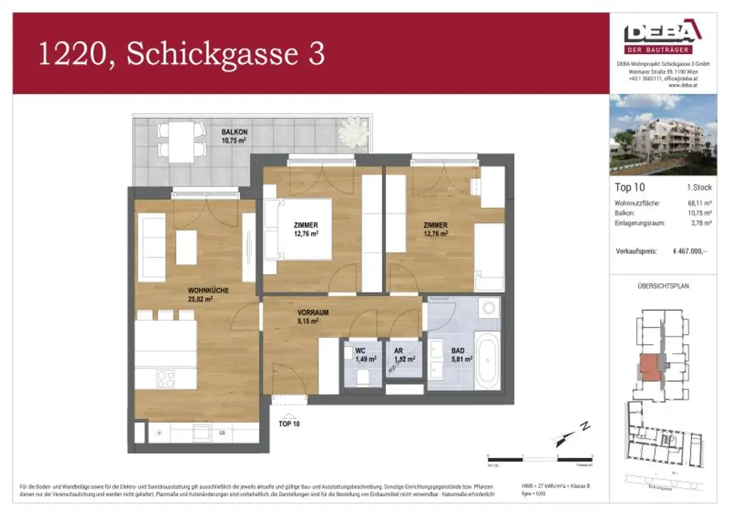 Die Perle von Stadlau - Schickgasse 3 - provisionsfreie Eigentumswohnungen an der U2 Hardeggasse