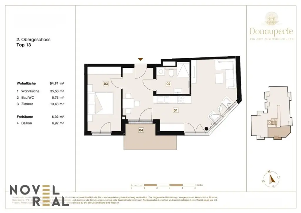 "DONAU PERLE" MODERNE 2-ZIMMER-WOHNUNG IN WIEN – ERSTBEZUG MIT BALKON!