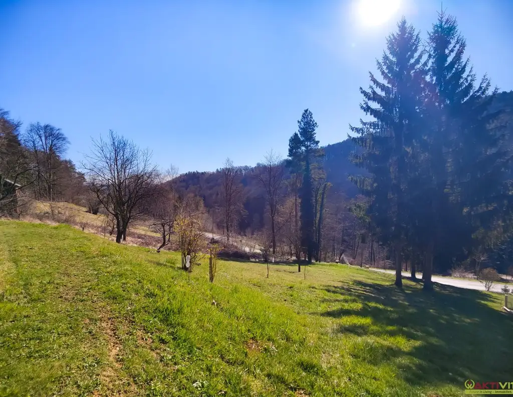 Sonniges Grundstück mit Grünblick in Ruhelage. - Widmung Ferienwohngebiet. - Nahe dem beliebten Gamlitz.