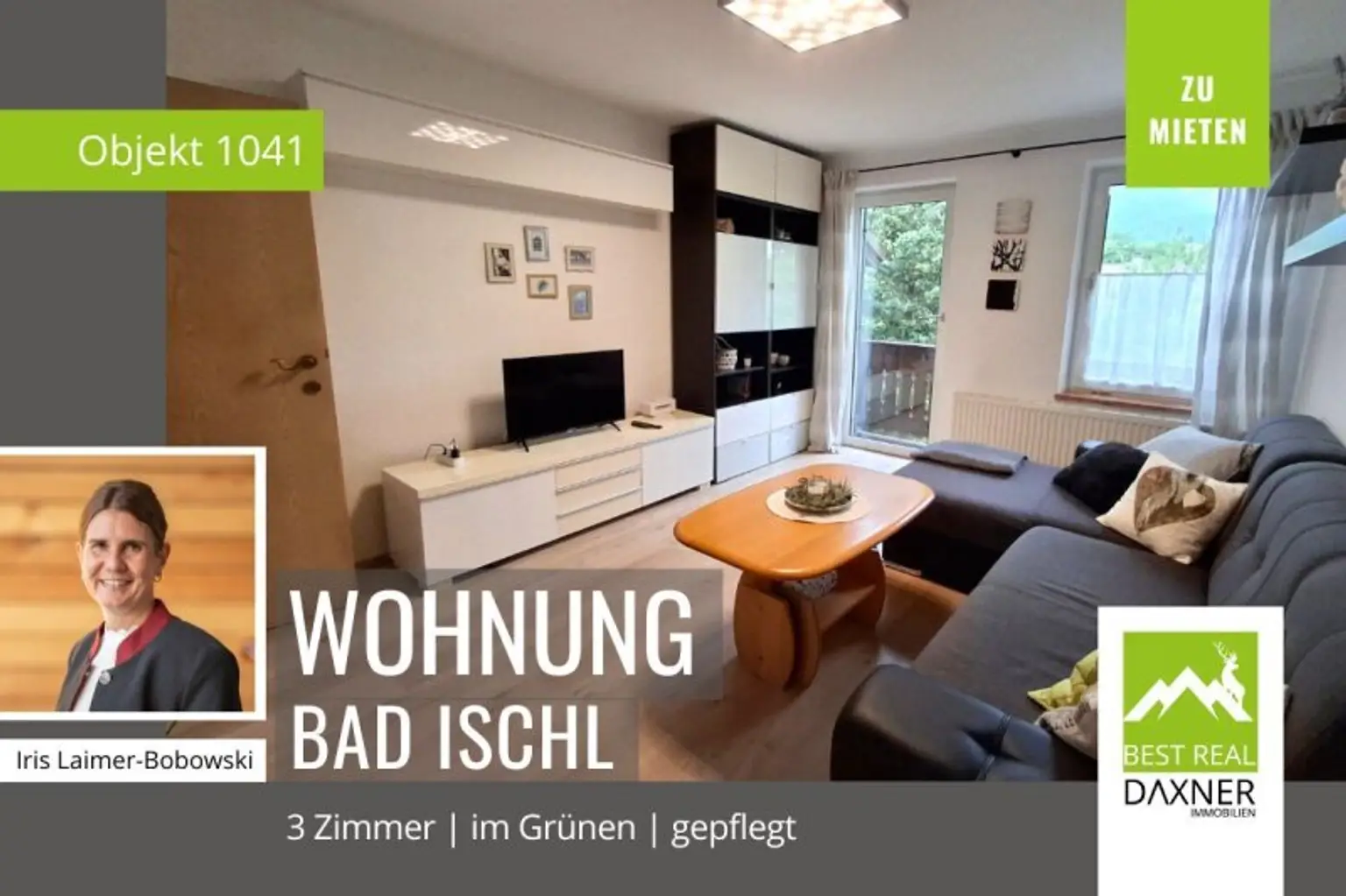 Gepflegte 3-Zimmer-Wohnung mit Balkon und Garage zu mieten