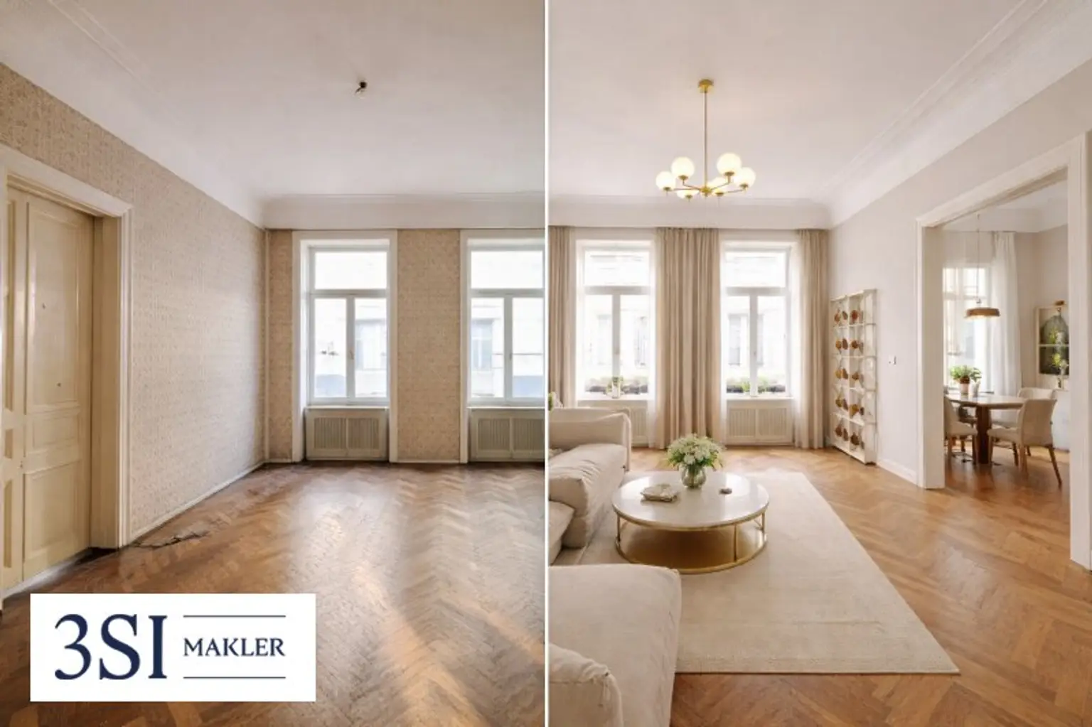 Raum vorher/nachher - KI