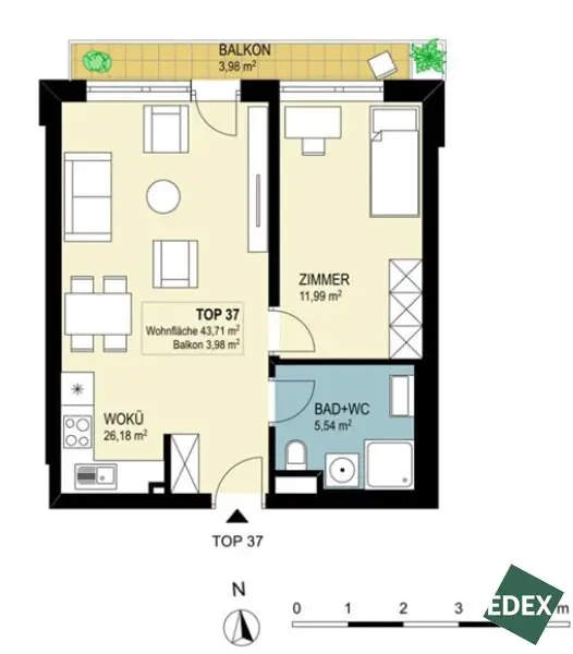 2-Zimmer-Wohnung mit Balkon direkt bei der U3 - perfekt für Singles oder Paare