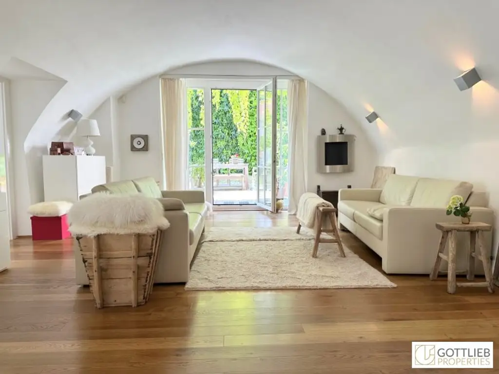 Bestlage Grinzing! Außergewöhnliche 3-Zimmer-Wohnung mit südseitigem Eigengarten in historischem Winzerhaus aus dem 16. Jahrhundert