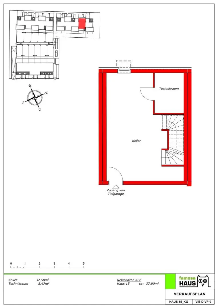 Provisionsfreies, ziegelmassives Reihenhaus mit 4 Zimmern, Keller, Terrasse, Eigengrund, Dachterrasse und Tiefgaragenplatz