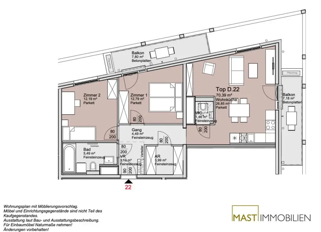 *Provisionsfrei* 3 Zimmer Wohnung mit zwei Balkonen! - Beziehbar Ende 2026!