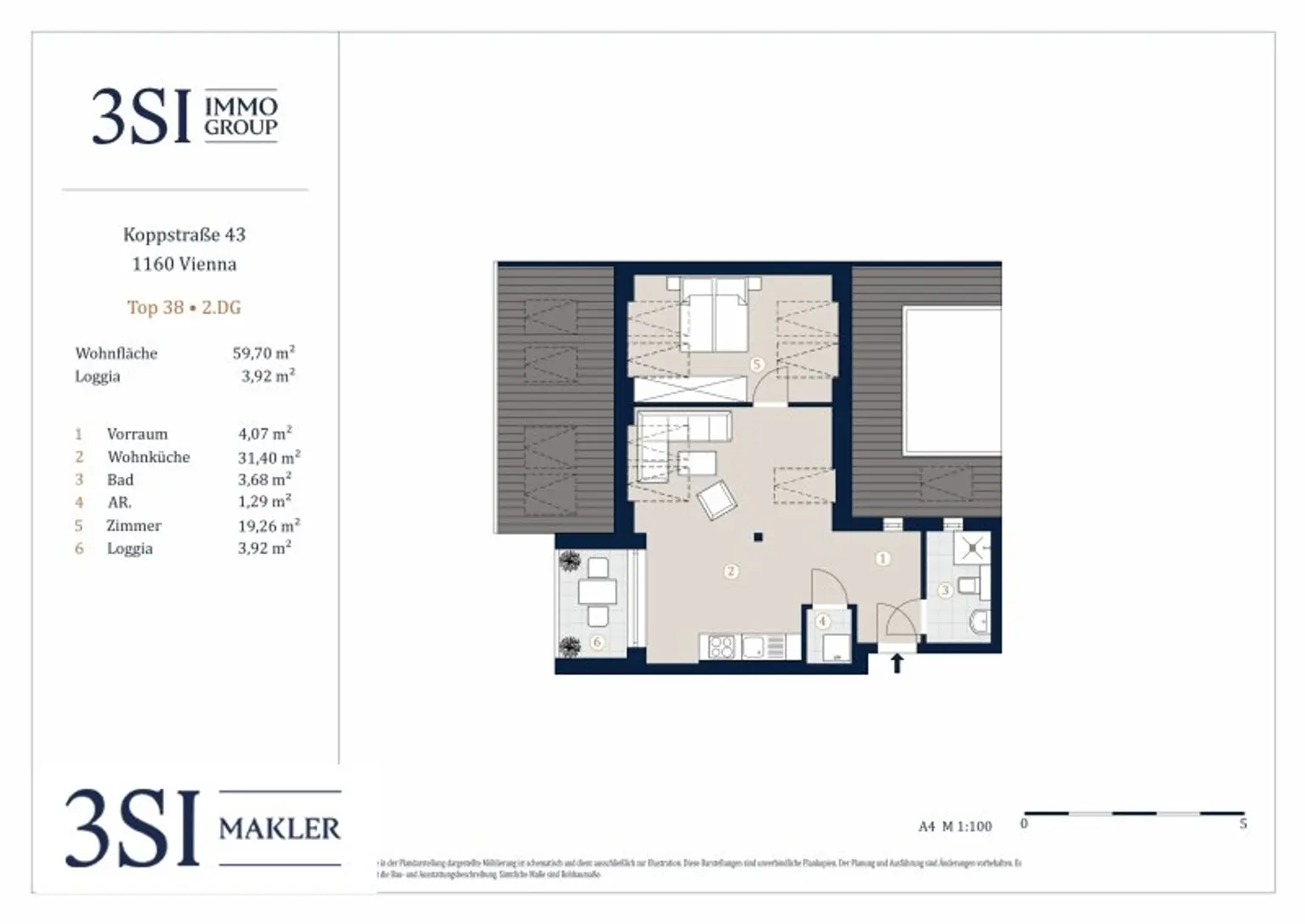 Leben mit Freiraum – Dachgeschosswohnung mit sonniger Terrasse & edler Ausstattung