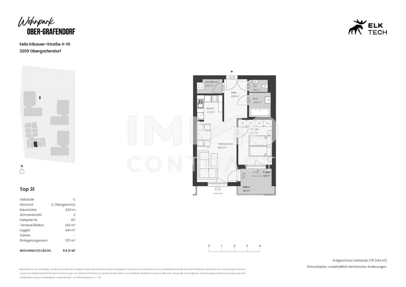 54,11qm 2ZI- S-Balkonwohnung,
Erstbezug, ökologische Bauweise