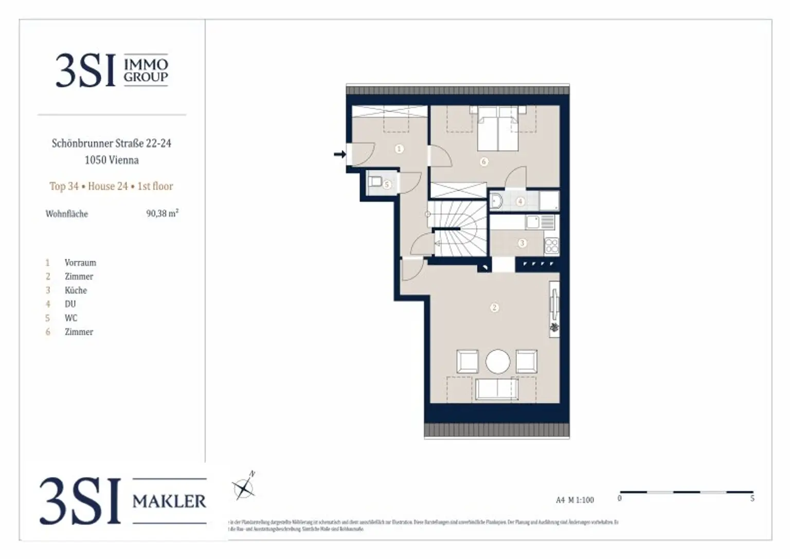 Traumhafte Dachgeschoss-Maisonnette nähe Schlossquadrat!