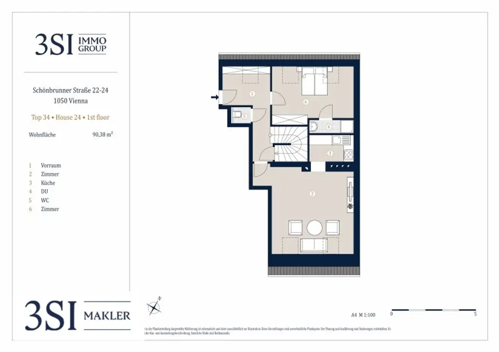 Traumhafte Dachgeschoss-Maisonnette nähe Schlossquadrat!