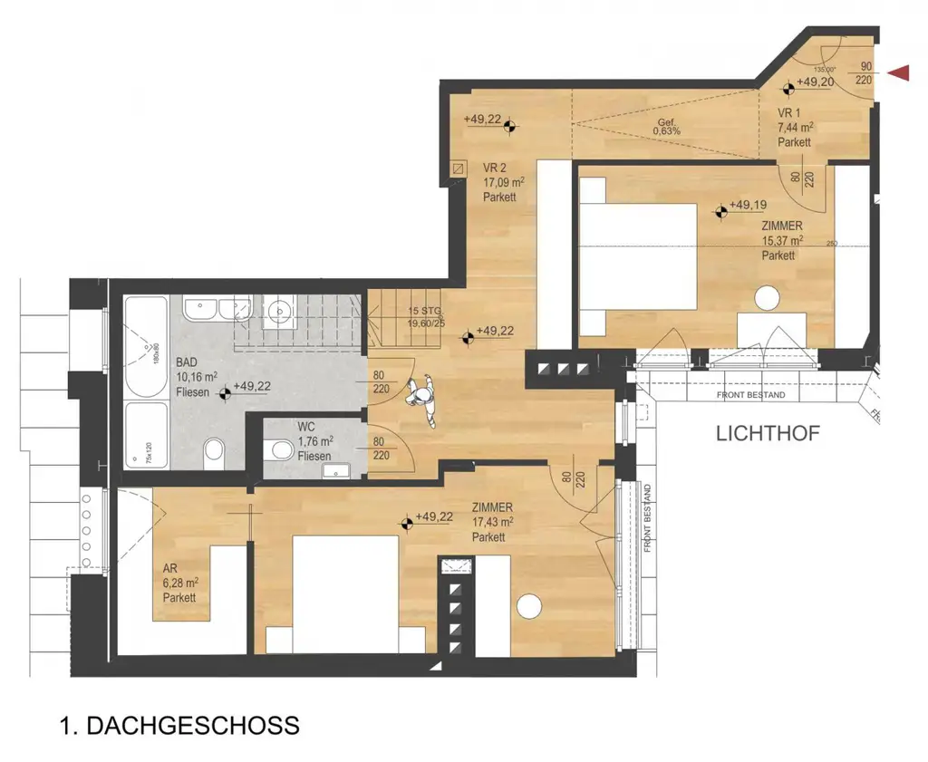 TOPLAGE NÄHE KUTSCHKERMARKT | EXKLUSIVE DACHGESCHOSSWOHNUNG MIT KLIMAANLAGE | TERRASSE | 360° BLICK ÜBER WIEN | ERSTBEZUG