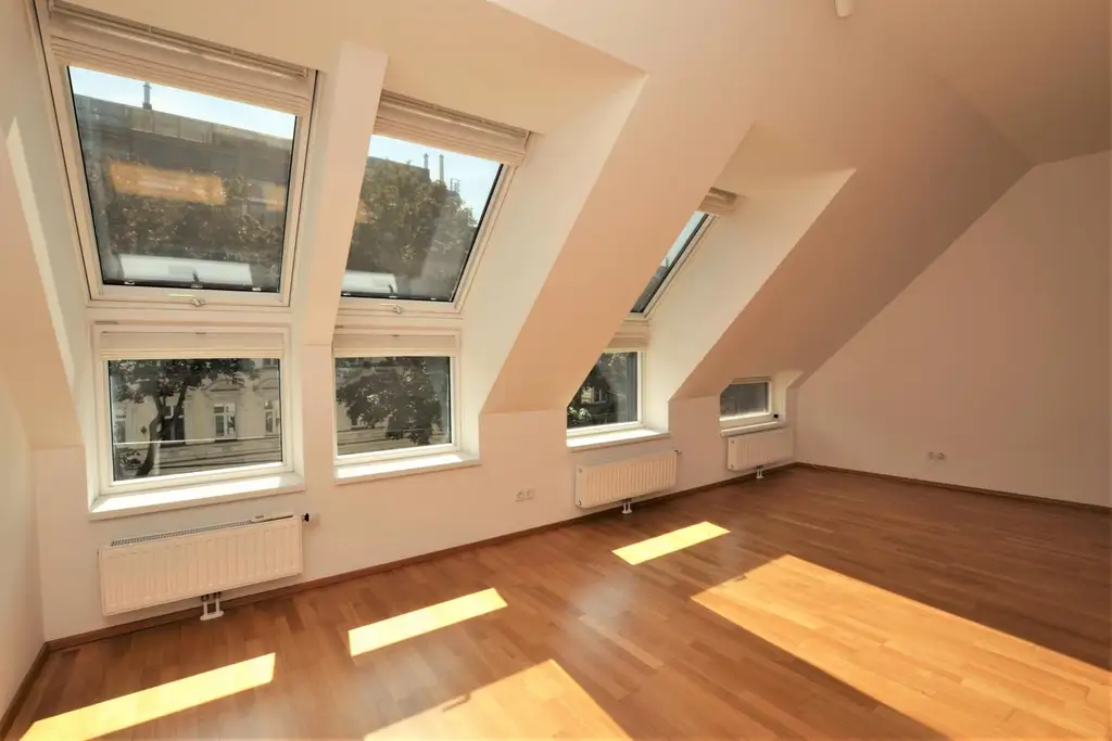 Helle Dachgeschosswohnung mit Charme und viel Freifläche