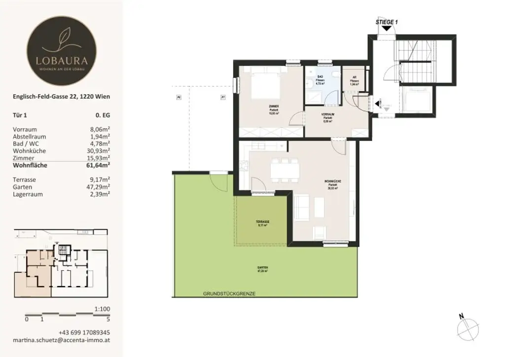 Entzückende 2-Zimmer Gartenwohnung an der Lobau!
