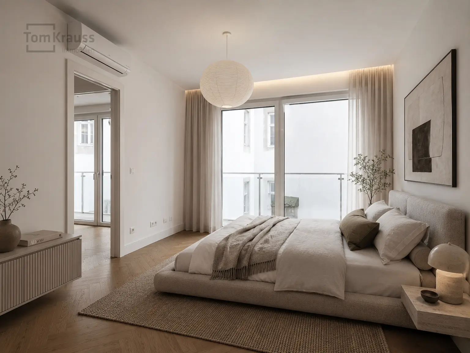 Schlafzimmer KI möbliert