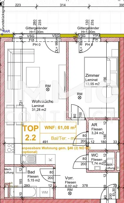 Erstbezug: Helle 2-Zimmer-Wohnung in Münichsthal