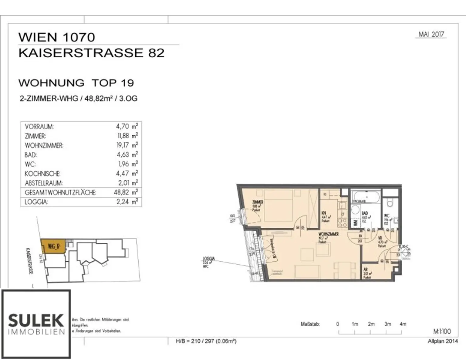 moderne, helle 2-Zimmer Neubauwohnung in der Kaiserstraße 82 * ab 1.12 verfügbar *