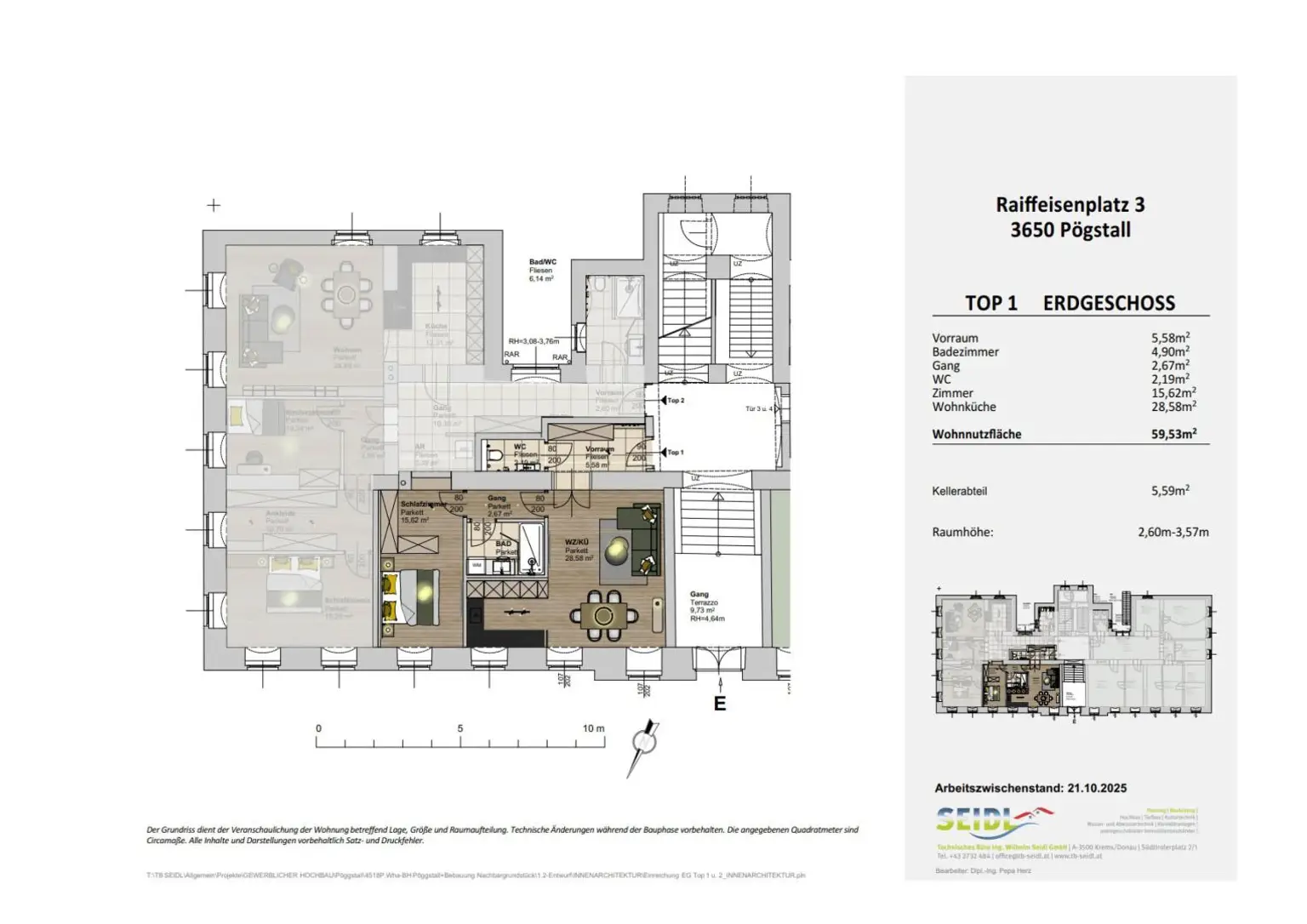 Charakteristisches Zinshaus im Ortszentrum