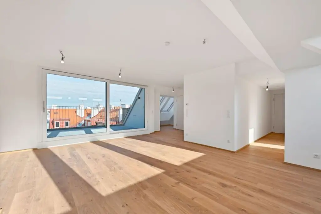 Modern wohnen in Meidling! Drei-Zimmer DG-Erstbezug mit Terrasse! Top79