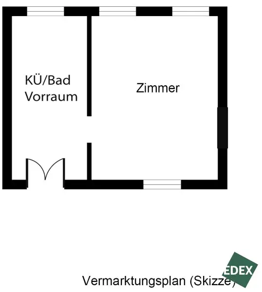 Sanierungsbedürftige 1-Zimmer-Altbauwohnung mit Entwicklungspotenzial