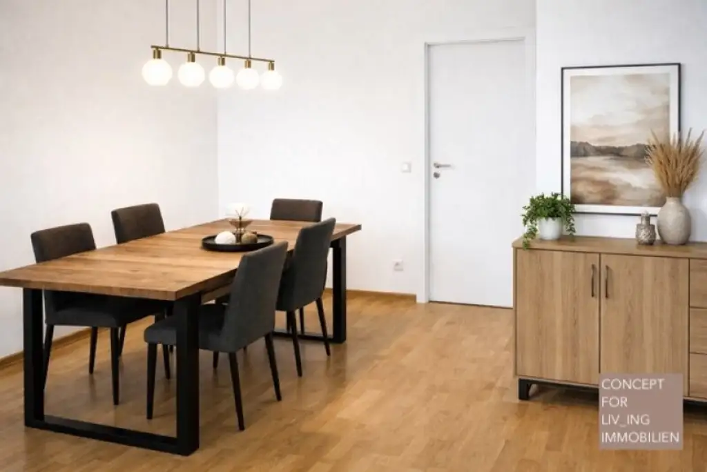 Grünblick. Südseitige 4 Zimmer-Wohnung plus Wintergarten nahe Wörthersee. Keller. Garage. WG-Eignung. Vermietet bis 03/2027.